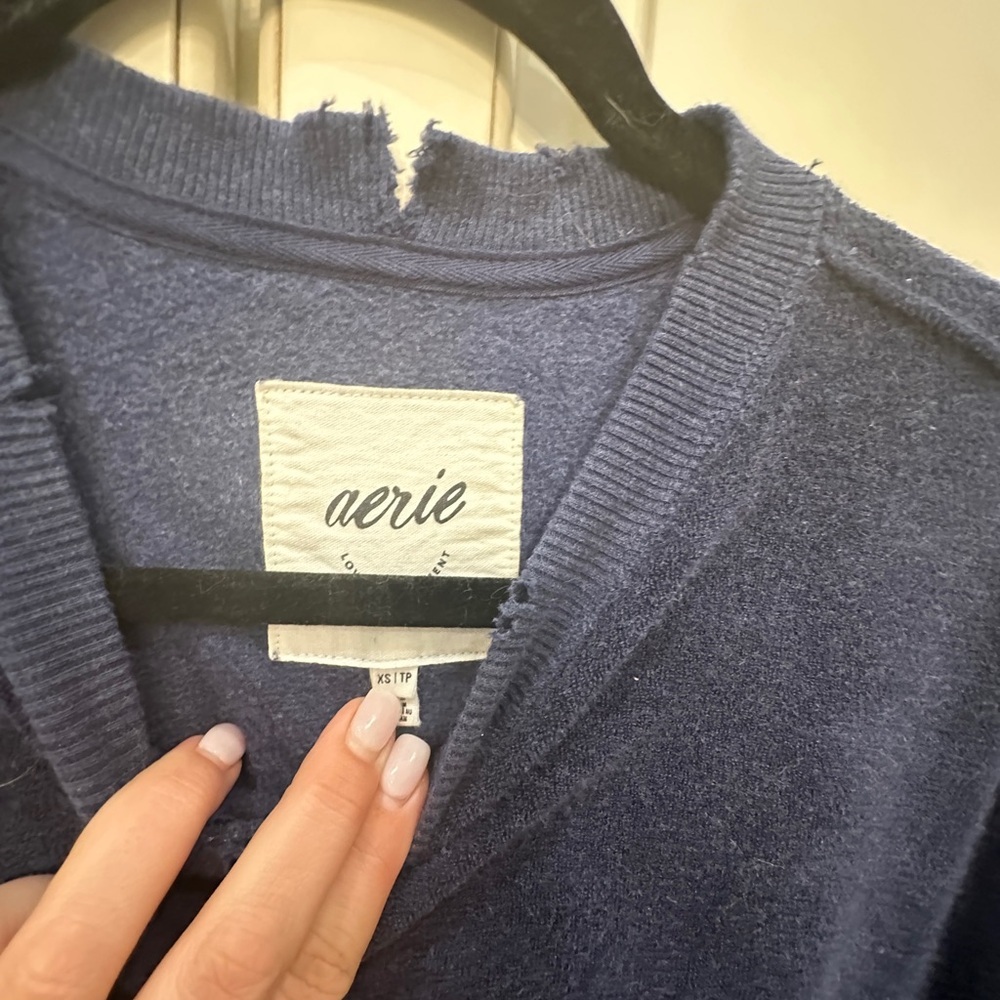 Aerie Indigo Knit Pullover - Picture 3 of 7